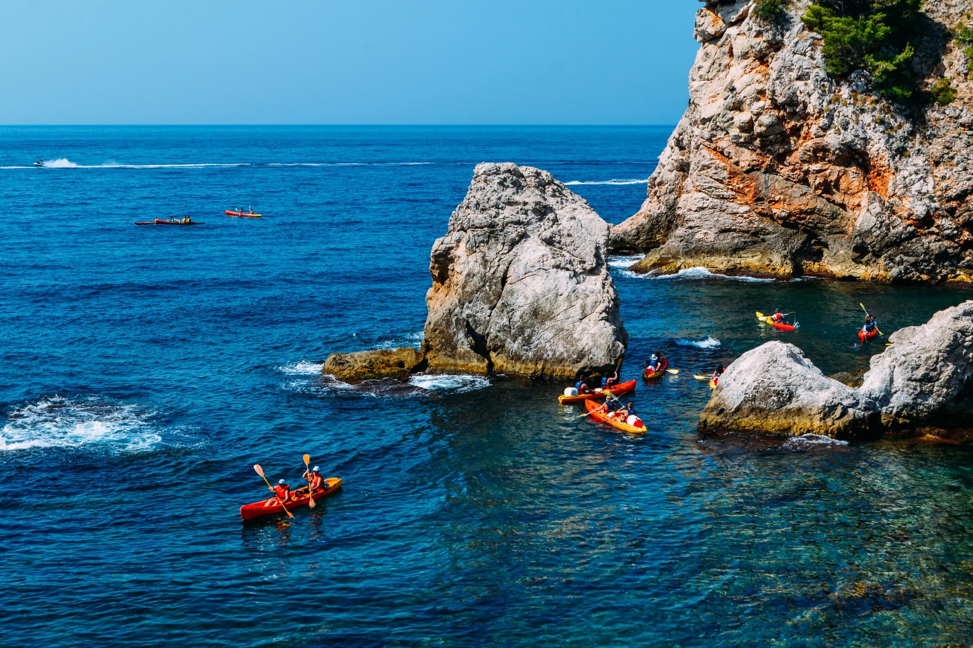 Kayaking among the rocks, Dubrovnik Croatia