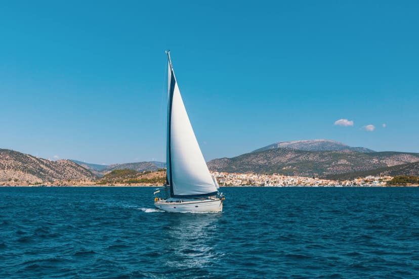 Sail yachts in the Sea. Luxury boats.