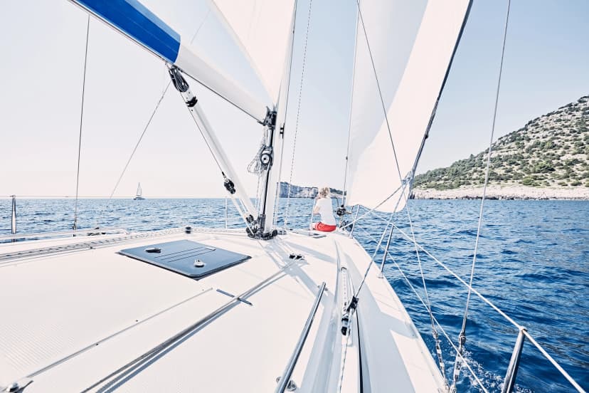 Girl on sailboat