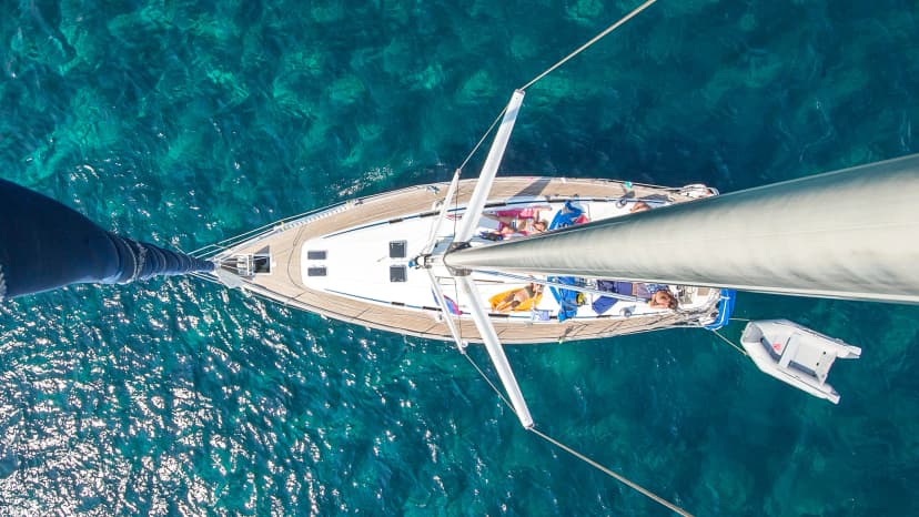 Sailing in the adriatic sea on Croatian coast