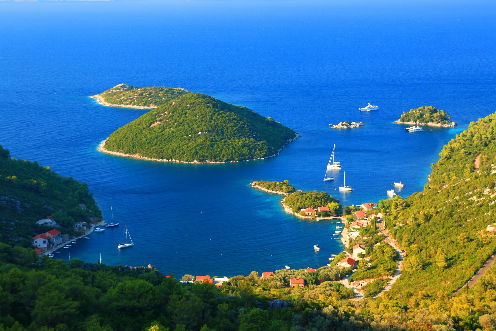 Island Mljet in Croatia, view to Prozurska luka