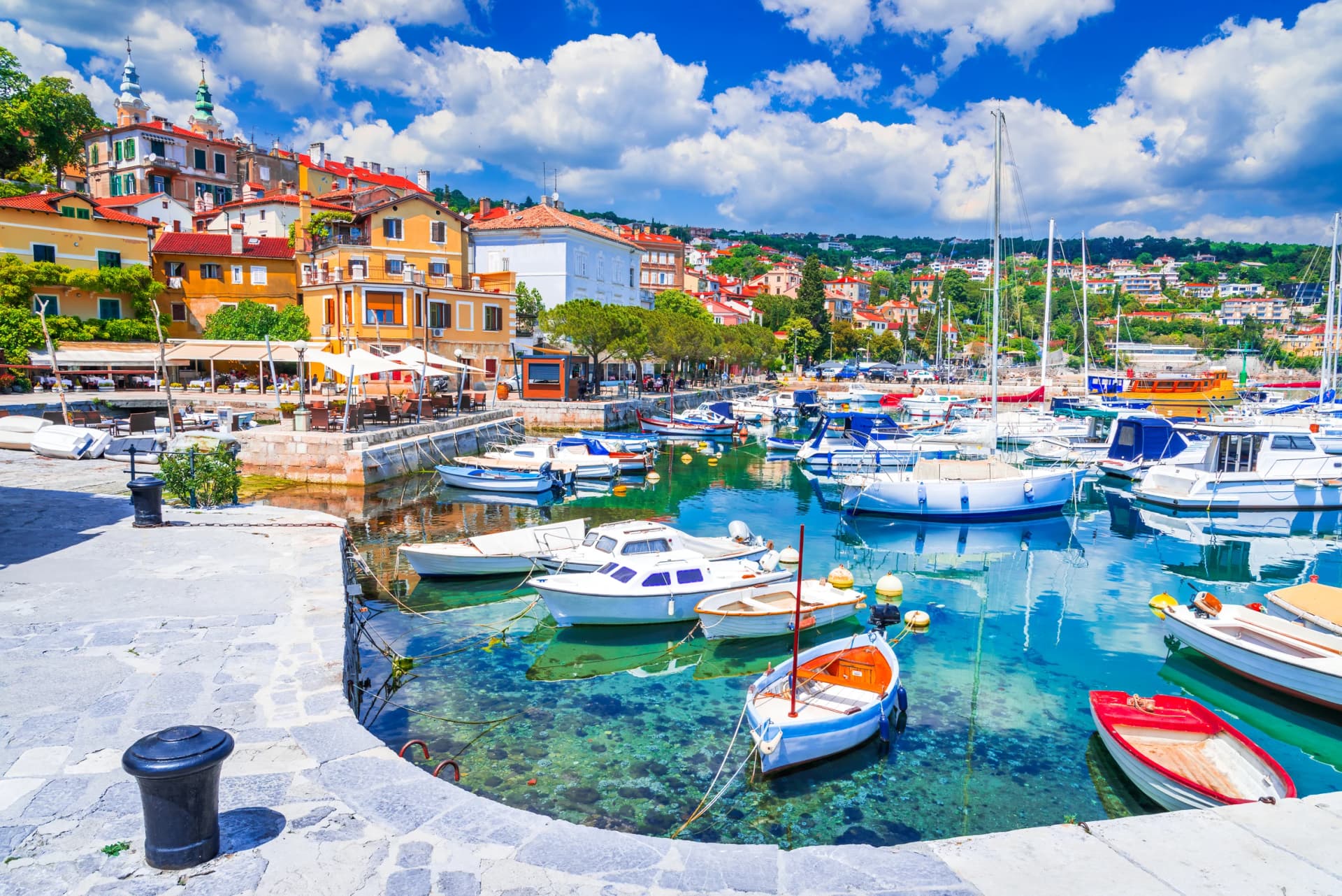 Opatija, Croatia. Popular tourist resort on Adriatic Sea coastline.