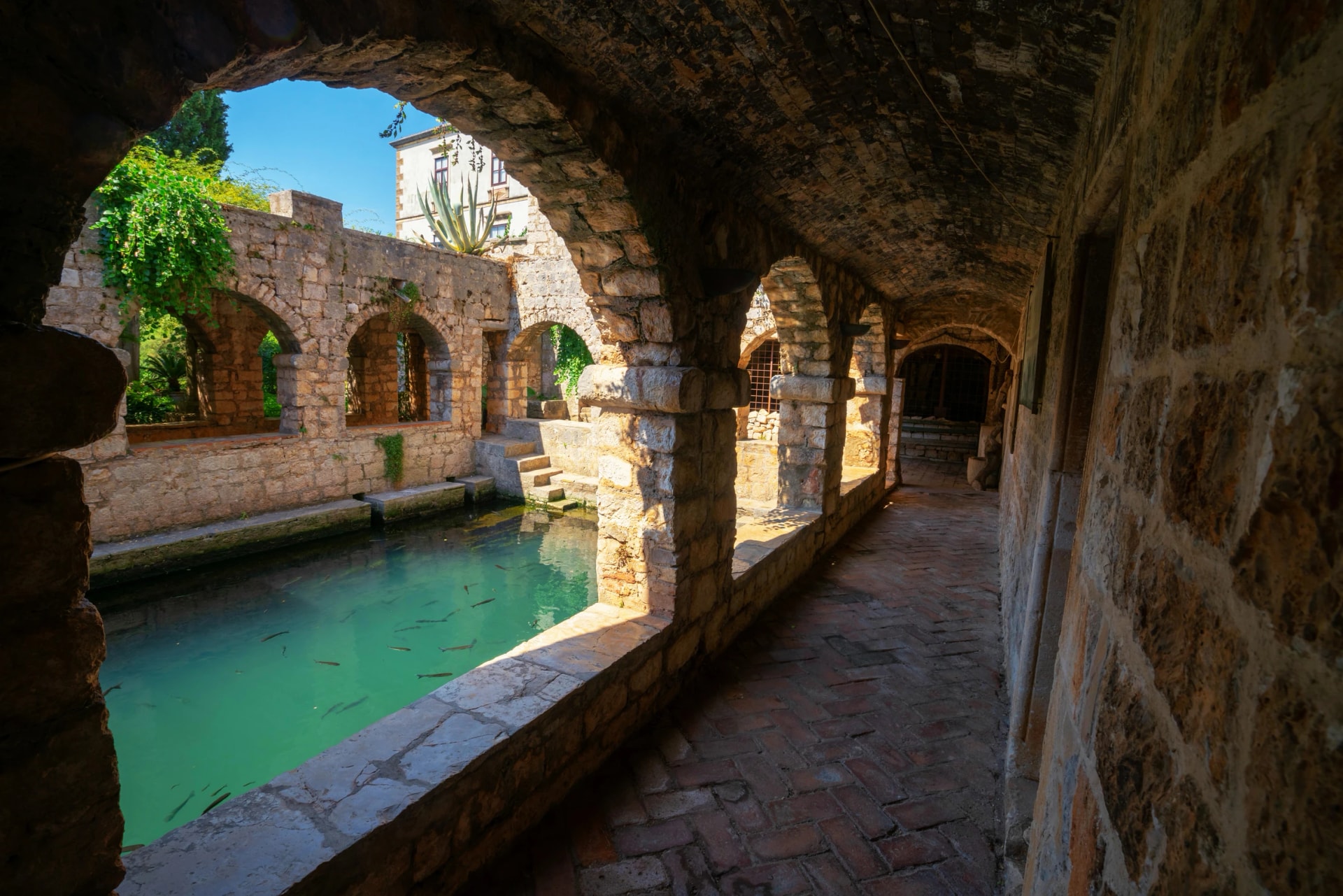 Tvrdalj Castle in Stari Grad, island of Hvar, Croatia - Tvrdalj Castle is the historical site once was the residence of Renaissance poet Petar Hektorović, famous poet of Croatia.