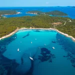 Aerial view of the Sakarun beach  on Dugi otok, Croatia